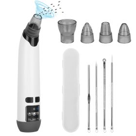 Hot Compress Blackhead Remover Vacuum Electric Pore Extractor Acne Removal Tool with 4 Probes 4 Pimple Popper Tools for All Skins