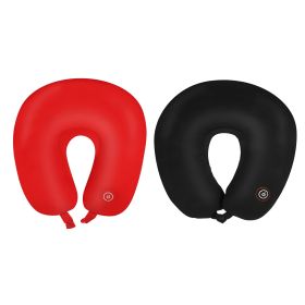 Travel Neck Pillow U Shaped Massage Microbead Neck Pillow Fatigue Relief For Car Office  Airplanes (Option: Black)