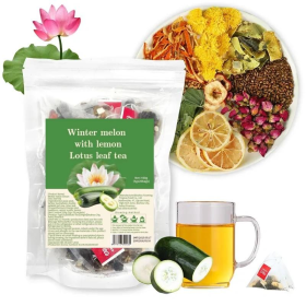Winter Melon Lotus Leaf Tea 20 Bags- Oil-Removing And Fat-Reducing Tea. Contains Chrysanthemum, Winter Melon, Tangerine Peel, Cassia Seed, Hawtho (Option: 2pack40bags)