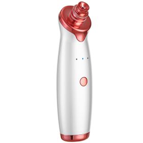 Electric Blackhead Remover Vacuum Suction Facial Pore Cleaner Acne Pimple Extractor Skin Care Cleaning Tool with 5 Suction Head (Option: WHT)