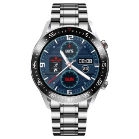 Wireless Smart Watch Fitness Tracker IP68 Waterproof Sport Bracelet w/ Heart Rate Blood Pressure Blood Oxygen Monitor Pedometer Sleep Monitor For Men (Option: Silver)