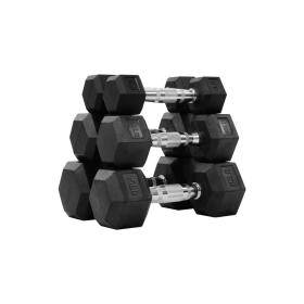 Hexagonal Dumbbells, Rubber Coated For Exercise And Fitness, Multiple Sizes--Only Supports Self Pickup (Option: 60LB Set 51015LB Pairs)