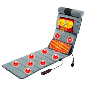 Full Body Electric Massage Mat with Heat Vibration Massage Pad Cushion Back Massage Mattress Chair Pad with Neck Massager Lumbar Pillow with 10 Vibrat (Option: MassageMat)
