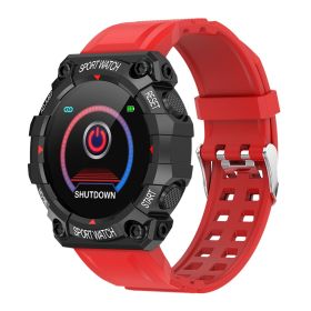 1.3in Wireless Fitness Tracker IP67 Waterproof Smart Watch Sport Bracelet w/Heart Rate Blood Pressure Sleep Monitor For Android IOS (Option: Red)