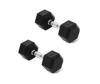 A Set Of Hexagonal Rubber-coated Dumbbells - Non-slip Grips That Are Durable And Space-saving For Home Gym Strength Training--Only Supports Self (Option: 15LB Pair)
