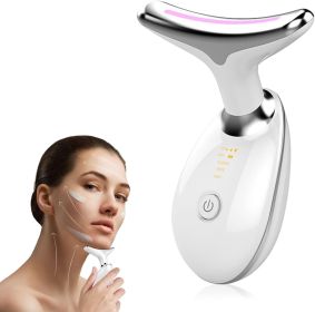 Neck Face Massager Face Sculpting Tool 3 Colour Modes and Vibration for Facial Massager for Double Chin (Color: White)