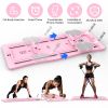 4 In 1 Foldable Pilates Reformer Sliding Board Exercise Board for Home Pilates Equipment Set with Timer Phone Holder 2 Resistance Bands