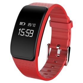 Fitness Tracker IP67 Waterproof Activity Tracker Smart Watch Band Pedometer W/Heart Rate Blood Pressure Sleep Monitor for Kids Women and Men (Option: Red)